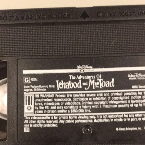 Disney The Adventures of Ichabod and Mr. Toad (VHS 2000 Gold Collection Edition